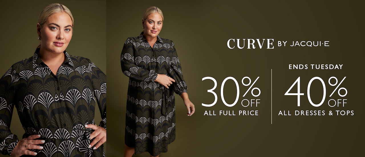 Curve by Jacqui E. 30% Off All Full Price | 40% Off All Dresses & Tops. Ends Tuesday