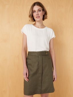 Aline Linen Tab Skirt