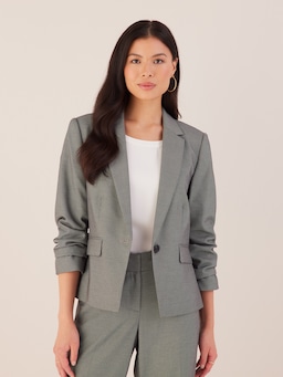 Grey Mini Texture Suit Jacket