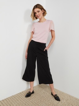 Carrie Tab Front Crepe Culotte